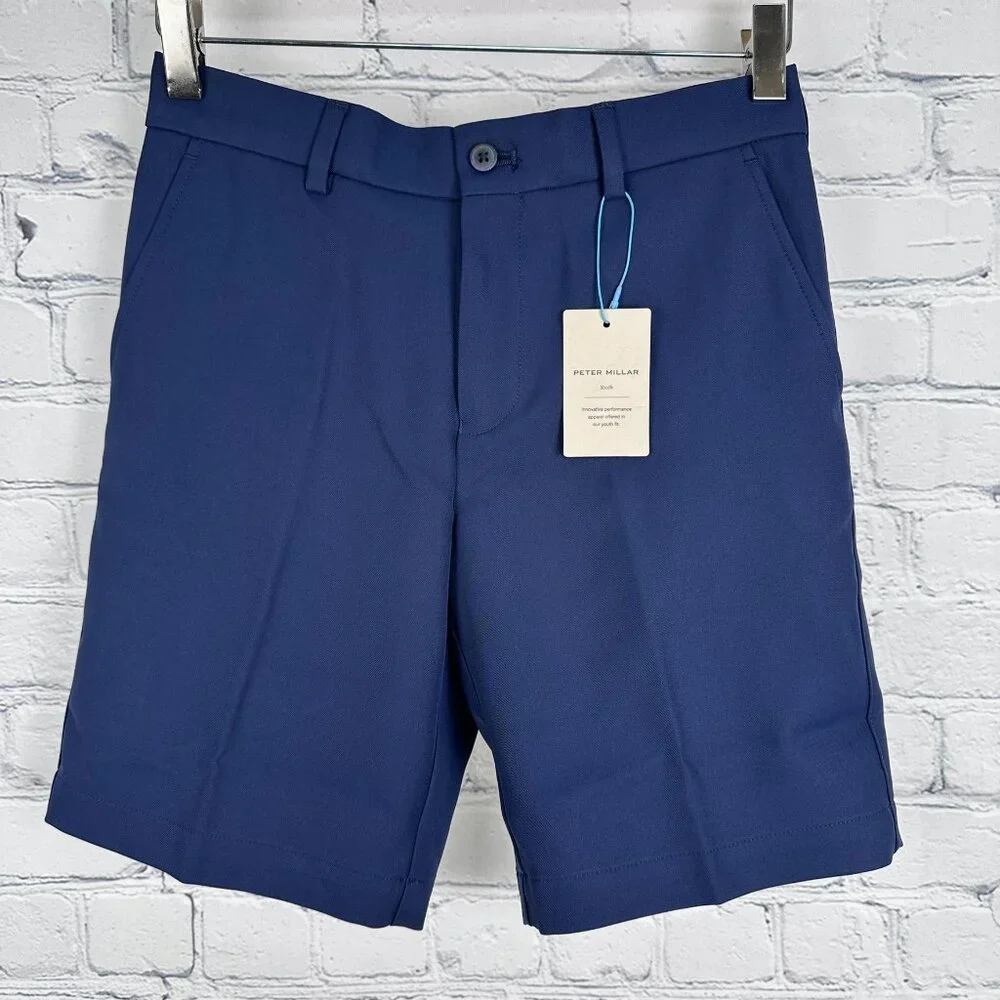 Peter Millar Youth Salem Performance Classic Fit Golf Short, Size L (11-12) Navy